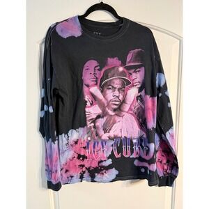 Ice Cube Graphic Long Sleeve Shirt Small Black Pink Tie Dye Rap Tee West Coast